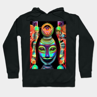 Techno-Shaman (18) - Trippy Psychedelic Art Hoodie